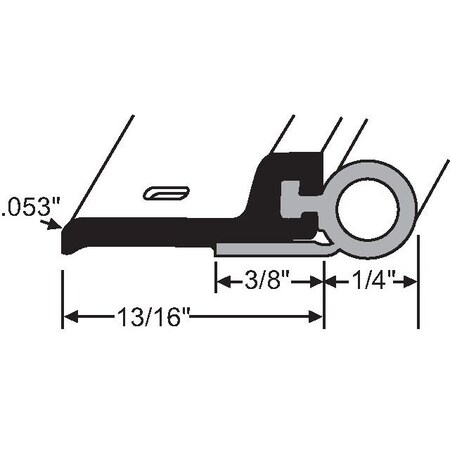 Strybuc DOOR W-STRIP  WITH BULB GASKET 19-850-36